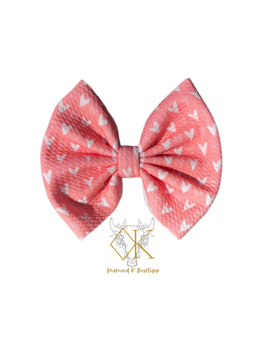 White Hearts on Pink