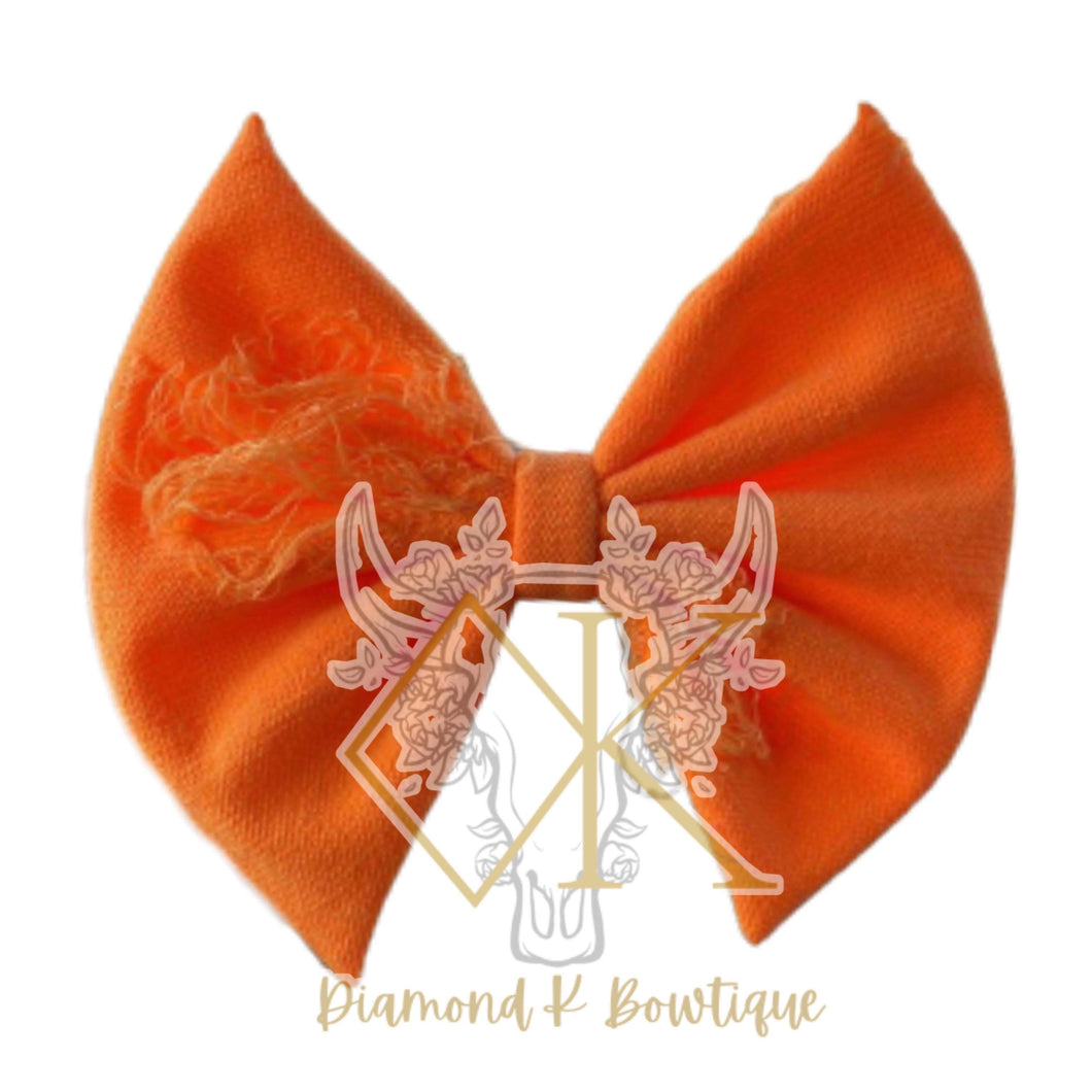 Neon orange distressed