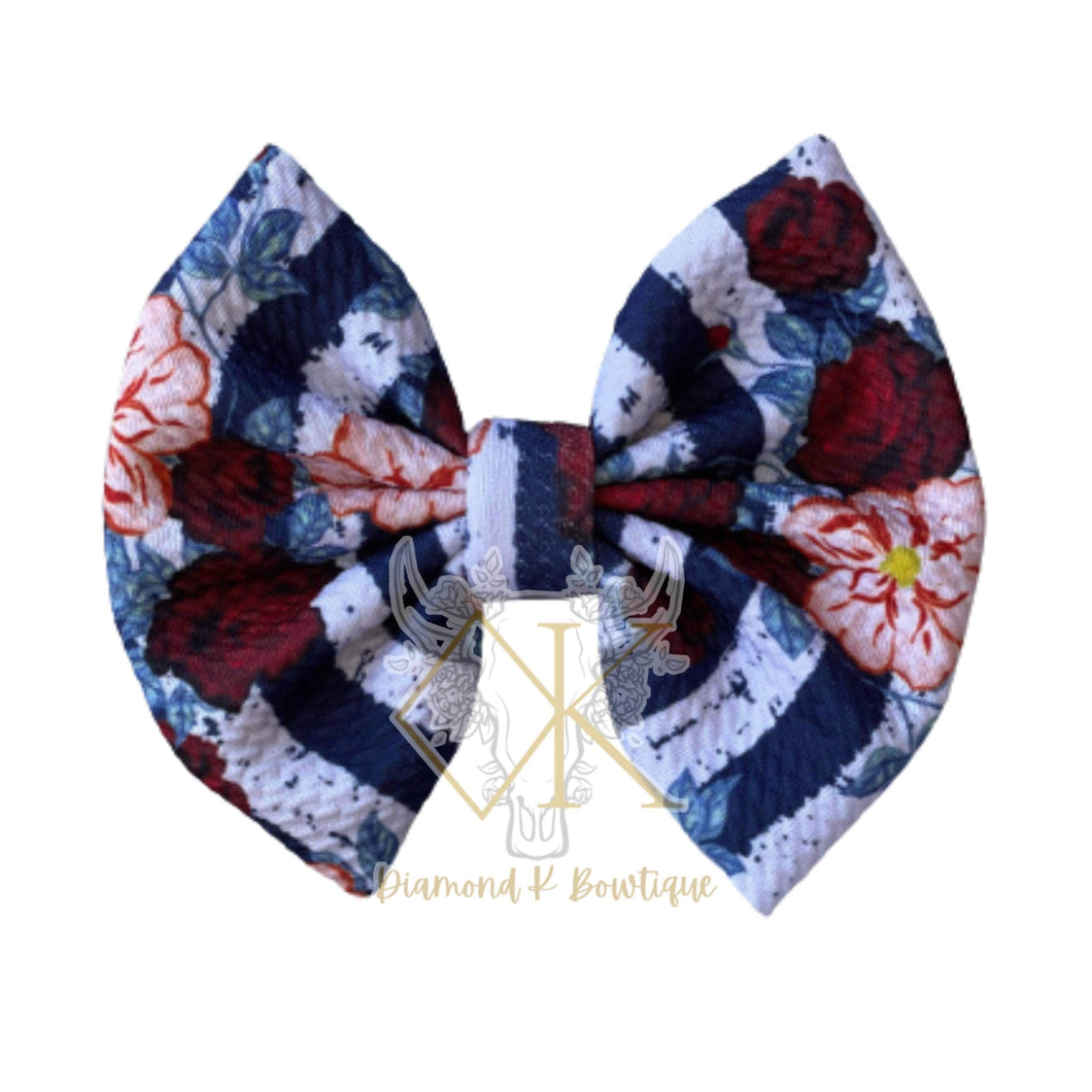 Navy striped fall floral