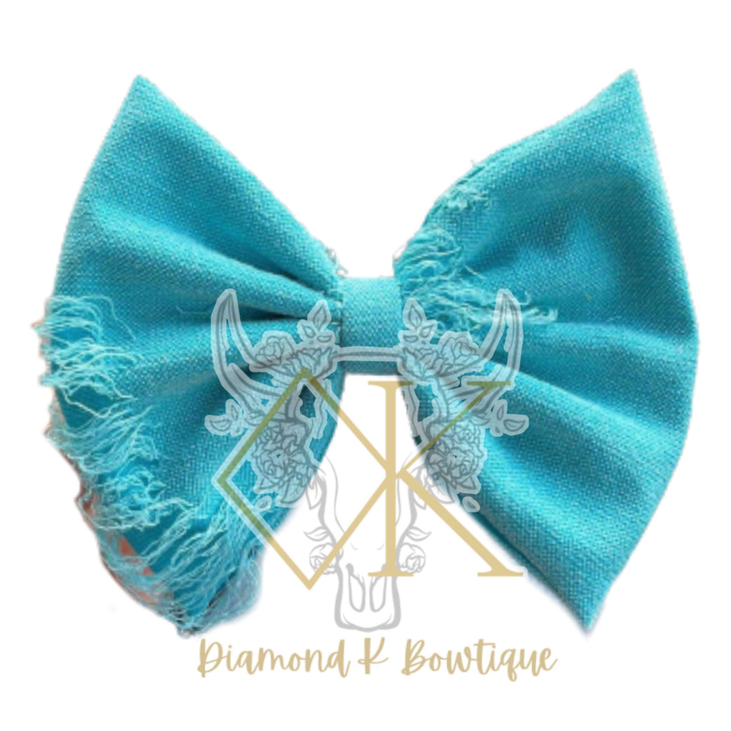 Neon blue distressed
